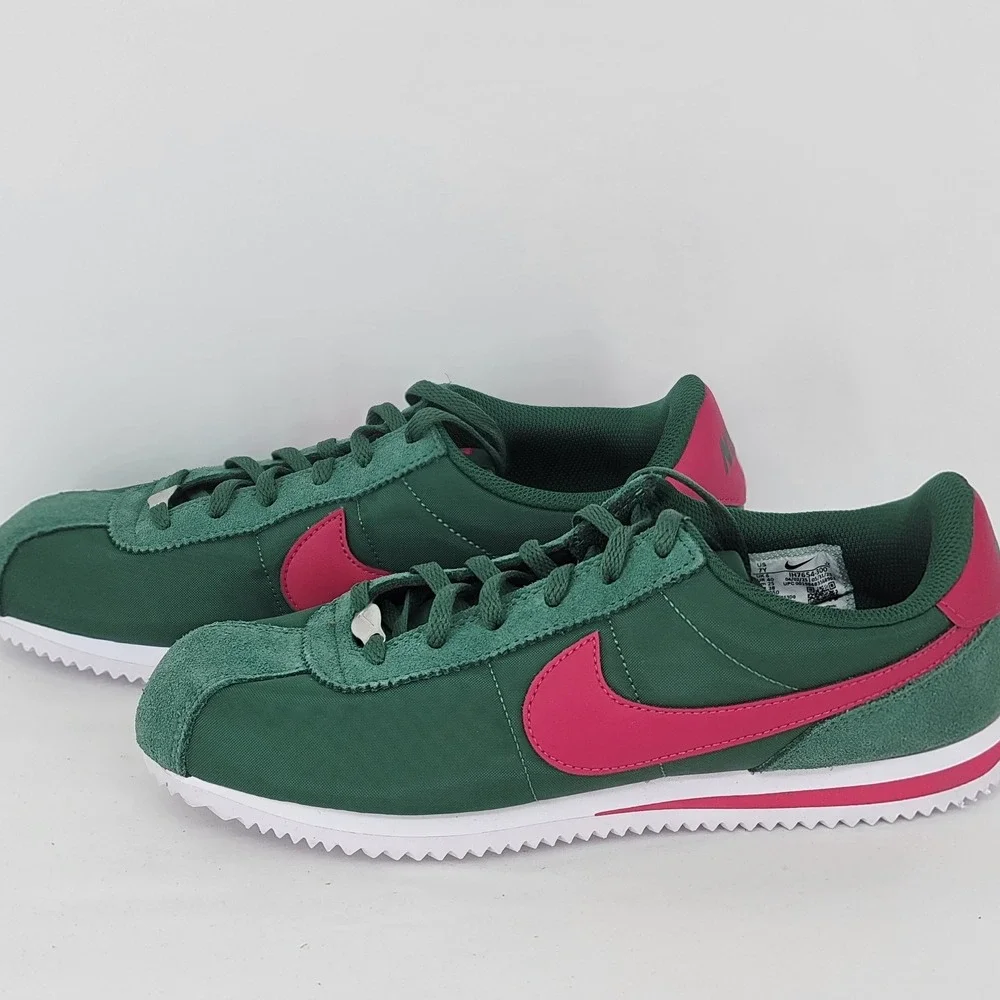 Nike Cortez TXT GS Gorge Green Wild Cherry Pink Sneakers Kids 7Y